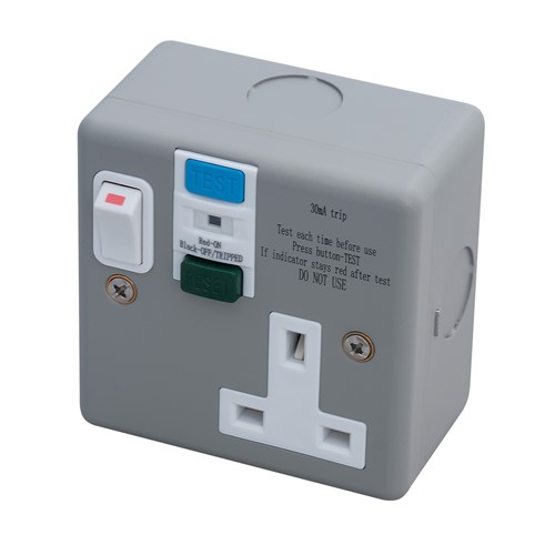 British General 822RCD White Round Edge 2 Gang 13A RCD Switched Socket